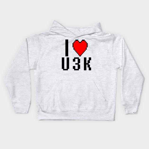 8-bit Love You 3K Kids Hoodie by NovaOven